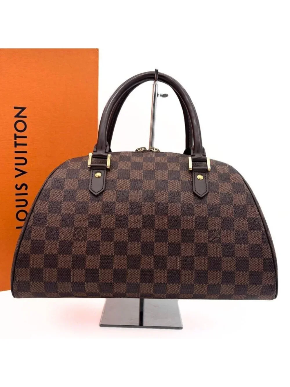 Louis Vuitton Damier Ebene Riviera MM Handbag Tote Brown